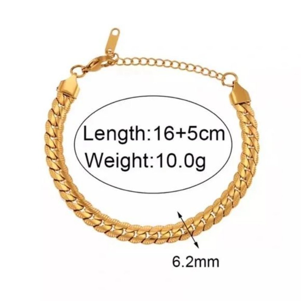 NEW 18K GOLD CUBAN CHAIN BRACELET - Picture 5 of 5